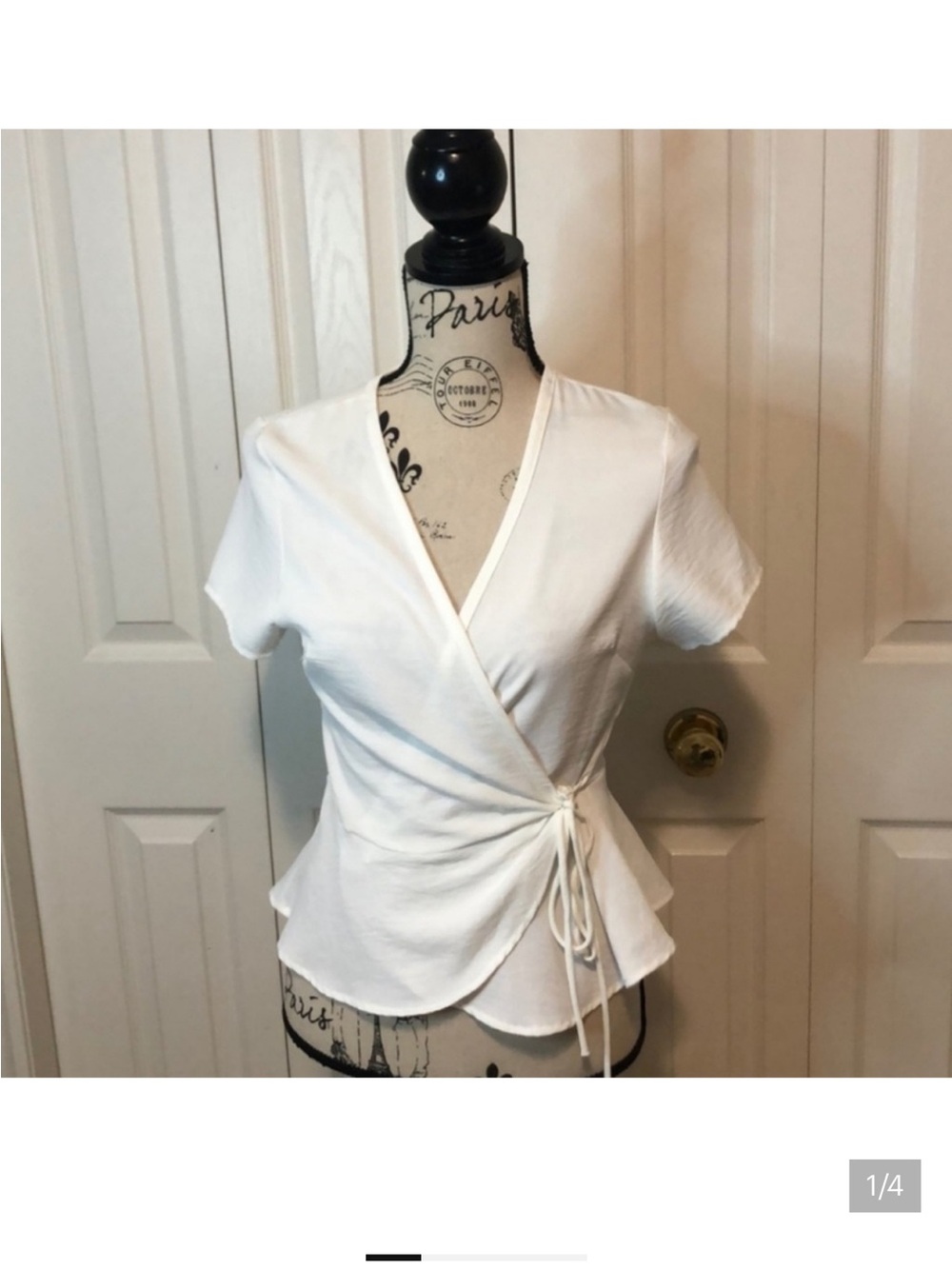 Worn once- Mendocino White Blouse tie up🎀